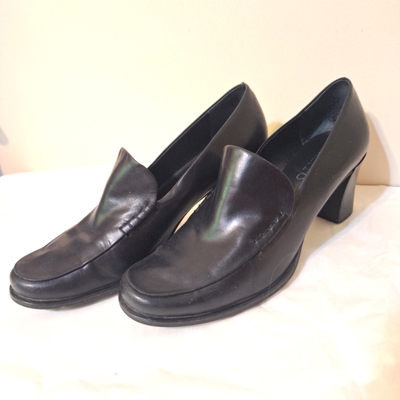 Franco Sarto Nolan pump women's black leather 9.5 slip on shoes - Picture 4 of 8